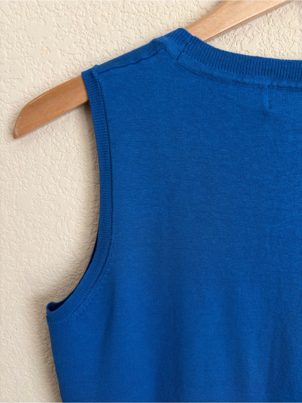 Silk Blend Sleeveless Sweater Tank August Silk M Cobalt Blue Knit Shell Layering - Picture 11 of 15